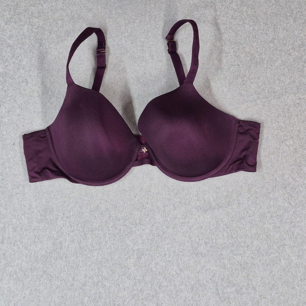 Savage X Fenty Women Bra 40D Purple T Shirt Underwired Logo Strap
